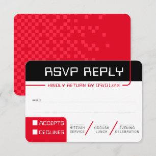 RSVP RESPONSE 2 moderne gamer zwart rood Kaart