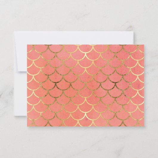 RSVP Response Art Deco Shell Gold Plechtige bruilo (Achterkant)