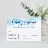 RSVP RESPONSE Blauwe waterverf Volwassen maaltijde (Staand voorkant)