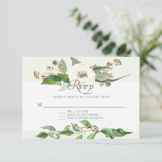 RSVP Response BOHO Rustic Foliage Leaf Wild Roos (Staand voorkant)