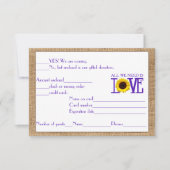RSVP Response Burlap en Sunflower Paars (Voorkant)