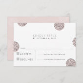 RSVP RESPONSE chic minimalistische mini dot roze (Voorkant / Achterkant)