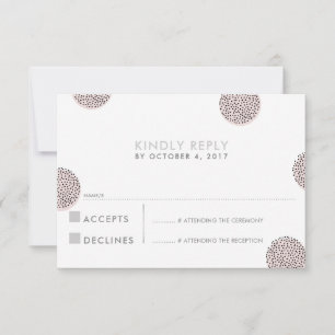 RSVP RESPONSE chic minimalistische mini dot roze Kaartje