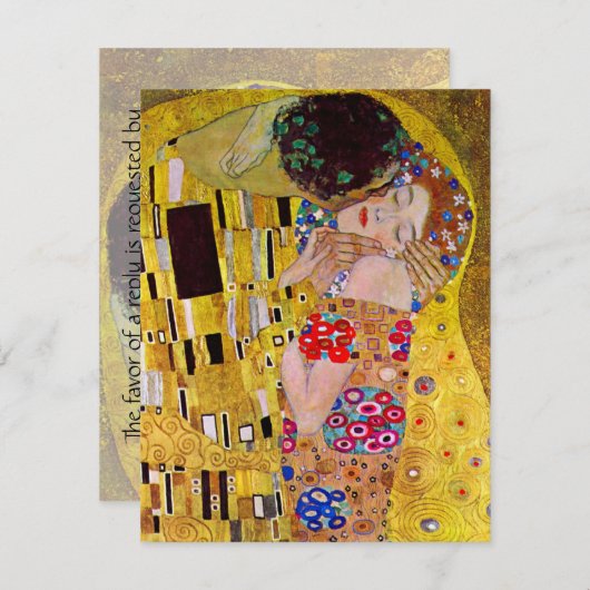 RSVP Response Kaart; de Kus van Gustav Klimt (Voorkant / Achterkant)