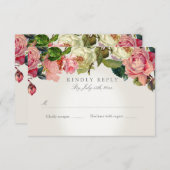 RSVP Response Kaart MODERN Typografie  Roos (Voorkant / Achterkant)