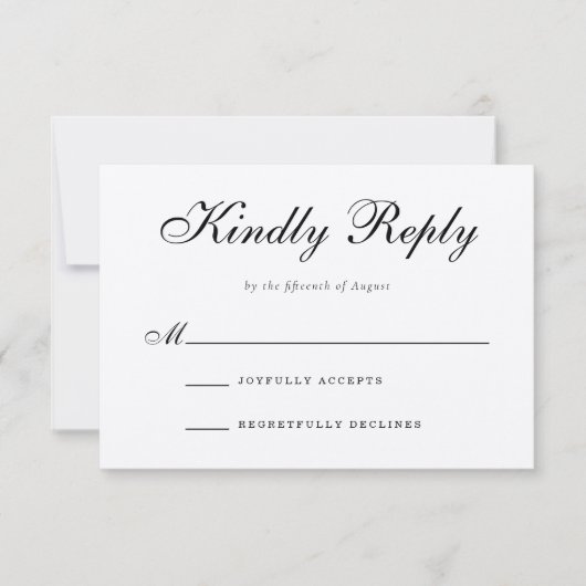 RSVP Response Kaart voor traditionele bruiloft (Voorkant)