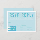 RSVP RESPONSE modern blok turquoise blauw (Voorkant / Achterkant)