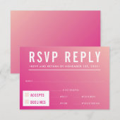 RSVP RESPONSE modern helder roze verloop Kaartje (Voorkant / Achterkant)