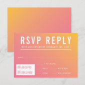 RSVP RESPONSE modern roze geel verloop Kaartje (Voorkant / Achterkant)