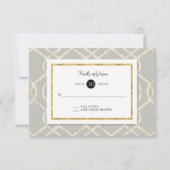 RSVP Response Modern Trellis Lattice Pattern Gold (Voorkant)