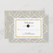 RSVP Response Modern Trellis Lattice Pattern Gold (Voorkant / Achterkant)