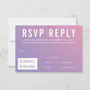 RSVP RESPONSE paarse roze gradiënt Kaartje
