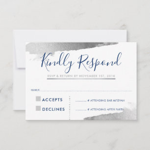 RSVP RESPONSE RESPONSE KAART verguld zilvermarineb