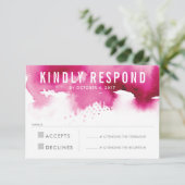 RSVP RESPONSE RESPONSE modern waterverf splash roz (Staand voorkant)