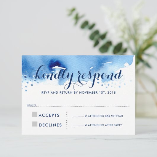 RSVP RESPONSE SMART navy blue waterverf (Staand voorkant)