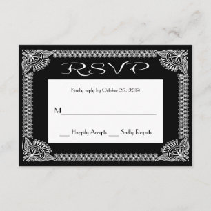 RSVP Retro RSVP Black en White Floral Response