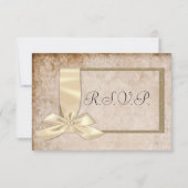  RSVP-ribbon en bruine bruiloft RSVP Kaartje (Voorkant)