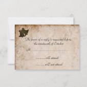  RSVP-ribbon en bruine bruiloft RSVP Kaartje (Achterkant)