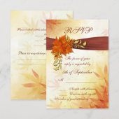 RSVP rode en gouden herfstbladeren (Voorkant / Achterkant)