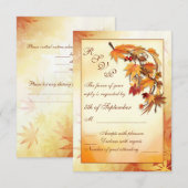 RSVP rode, gouden, bruine bladeren in de herfst (Voorkant / Achterkant)