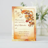 RSVP rode, gouden, bruine bladeren in de herfst Kaartje (Staand voorkant)