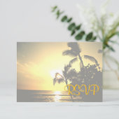 RSVP Romantic Beach Mariage Invitation de célébrat (Debout devant)