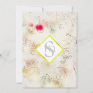 *~ RSVP Romantieke Vintage AR26 QR Bloemige Trouwd Kaart