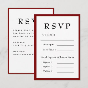 RSVP Romantique Rouge et Intemporel pour Mariage