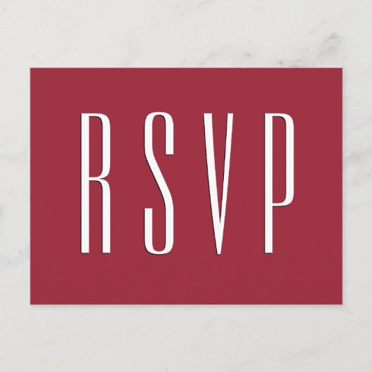 RSVP Rood of ELKE KLEUR Trouwreactie Uitnodiging Briefkaart (Voorkant)