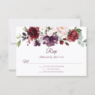 RSVP Rood Paars White Green Floral Paars RSVP Kaartje