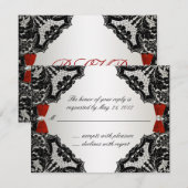 RSVP Rood, wit en zwart Kaartje (Voorkant / Achterkant)