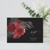 RSVP (rood) - zwart Kaartje (Staand voorkant)