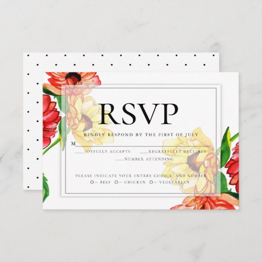 RSVP | Roodgeel Kaart (Voorkant / Achterkant)