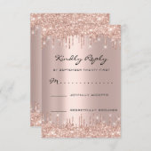 RSVP Roos Blush Drivers Glitter Bridal Birthday (Voorkant / Achterkant)