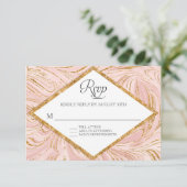 RSVP Roos Gold Faux Glitter Marmeren Blush Paper (Staand voorkant)