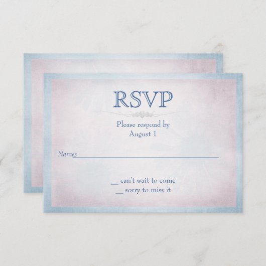 RSVP rose avec bordure bleue (Devant / Derrière)