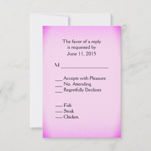 RSVP rose avec menu (Devant)