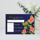 RSVP Rose bleu foncé et corail Mariage (Debout devant)