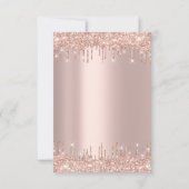 RSVP Rose Blush Drips Glitter Mariage Anniversaire (Dos)