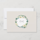 RSVP Rose d'ivoire Floral BOHO Feuille d'aquarelle (Dos)