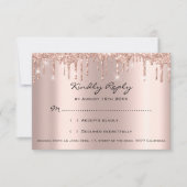 RSVP Rose Drips Glitter Mariage Fête de mariage (Devant)