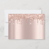 RSVP Rose Drips Glitter Mariage Fête de mariage (Dos)