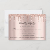RSVP Rose Drips Glitter Mariage Fête de mariage (Devant)