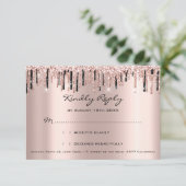 RSVP Rose Drips Glitter Mariage Fête de mariage (Debout devant)