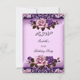 RSVP Rose Fête d'Anniversaire Elégante Rose Lilac 