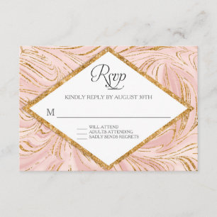 RSVP Rose Gold Faux Parties scintillant Marbre Blu