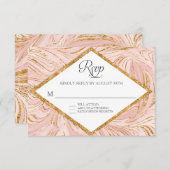 RSVP Rose Gold Faux Parties scintillant Marbre Blu (Devant / Derrière)