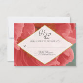 RSVP Rose Gold Faux Parties scintillant Red Peony  (Devant)