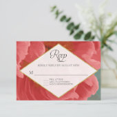 RSVP Rose Gold Faux Parties scintillant Red Peony  (Debout devant)