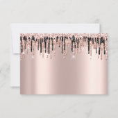RSVP Rose Gouttes de Glitter Réception de Mariage (Dos)